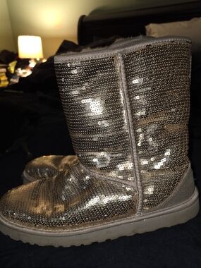 UGGs Sequin Mid-Calf Winter Boots - Shimmering Gold